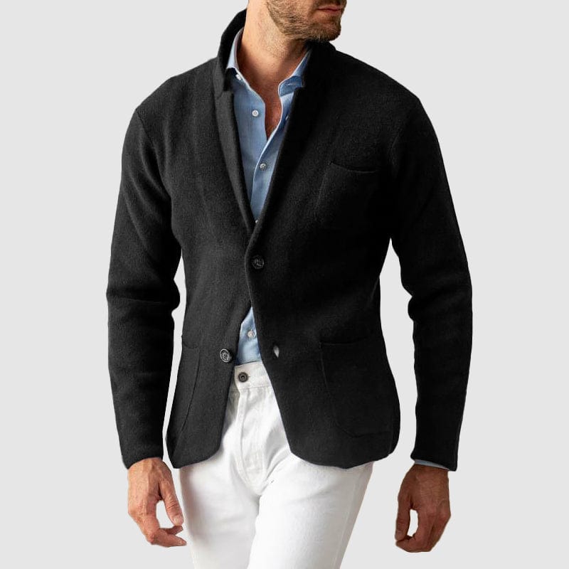 Primadon Blazer Schwarz / XS Felix | Eleganter Strickblazer für Herren Herbst/Winter