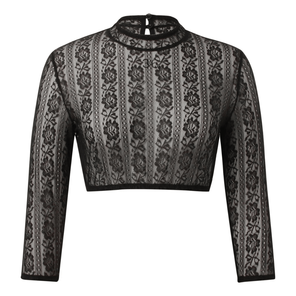 Primadon Blusen Amelie | Elegante Trachtenbluse für Damen schwarz