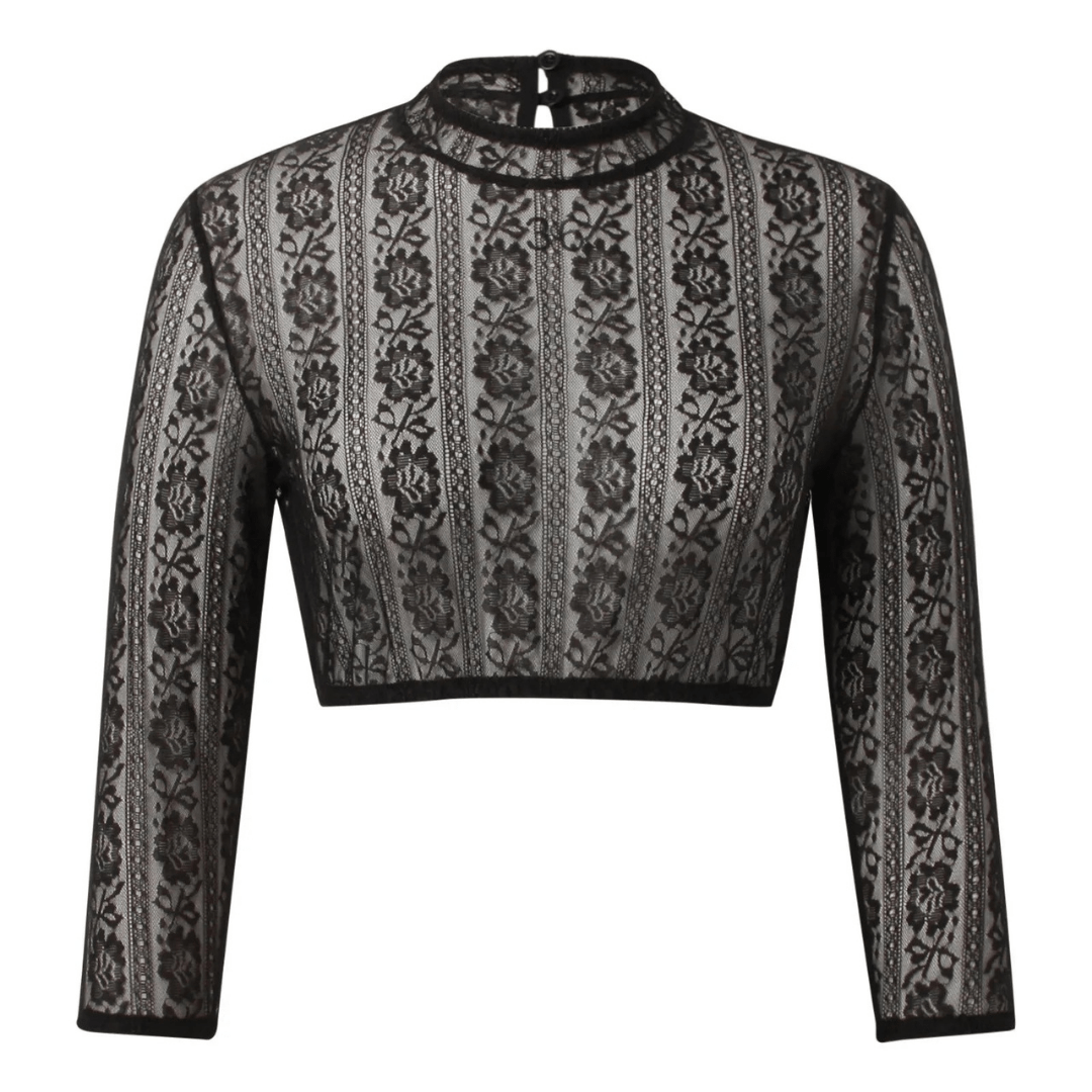 Primadon Blusen Amelie | Elegante Trachtenbluse für Damen schwarz