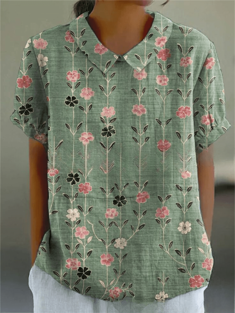Primadon Blusen Grün 4 / XS Sarina | romantische Bluse für Damen Baumwolle