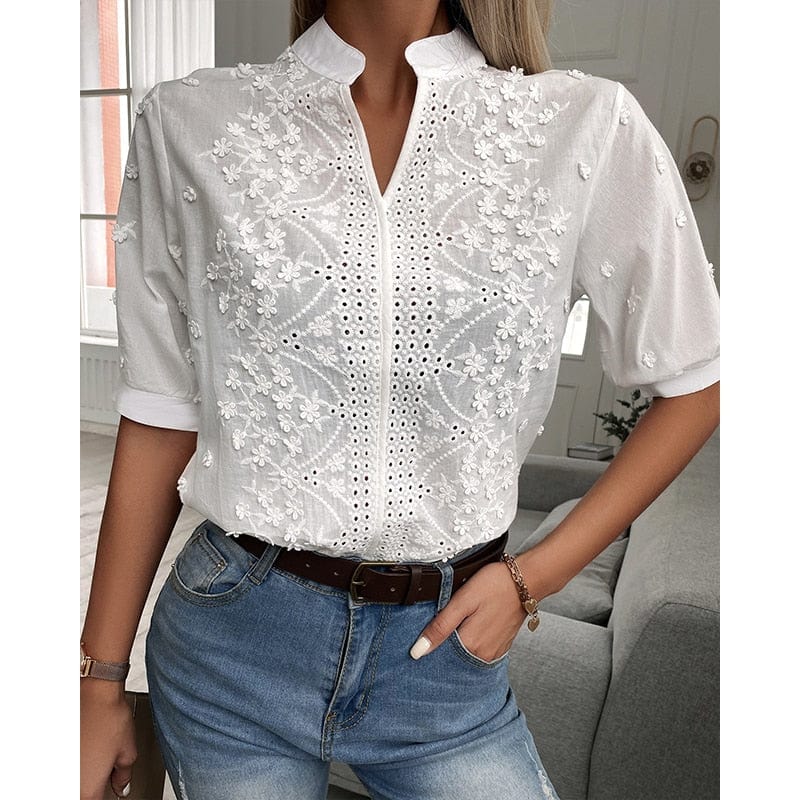Primadon Blusen Mabel | elegante Puffärmelbluse für Damen langarm
