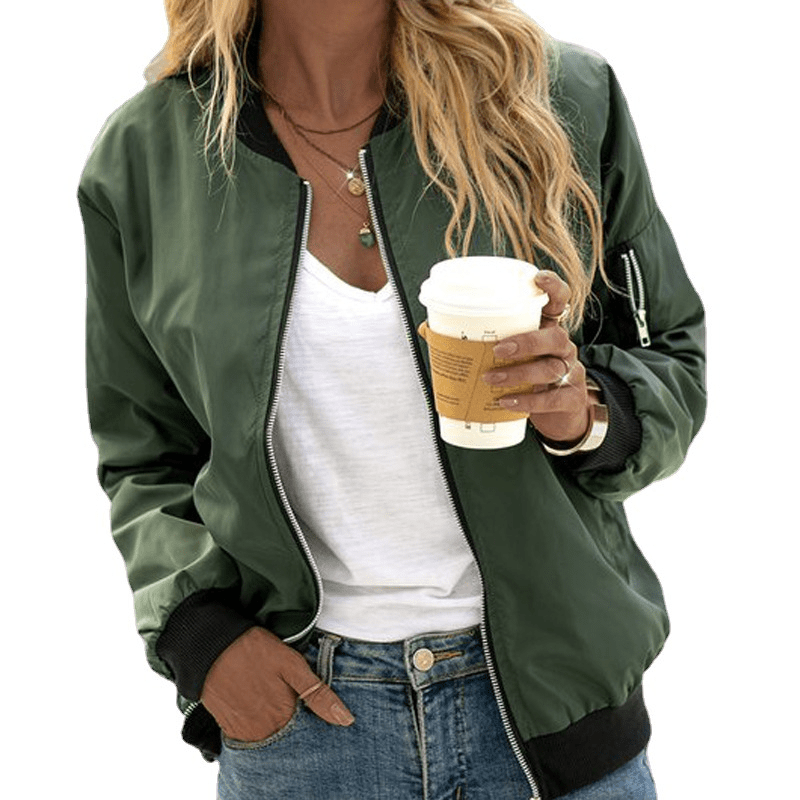 Primadon Bomberjacken Grün / XS Swenja | sportliche Bomberjacke für Damen polyester
