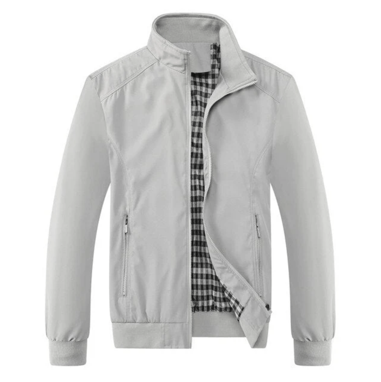 Primadon Bomberjacken Hellgrau / M Kian | Leichte Slim Fit Herrenjacke