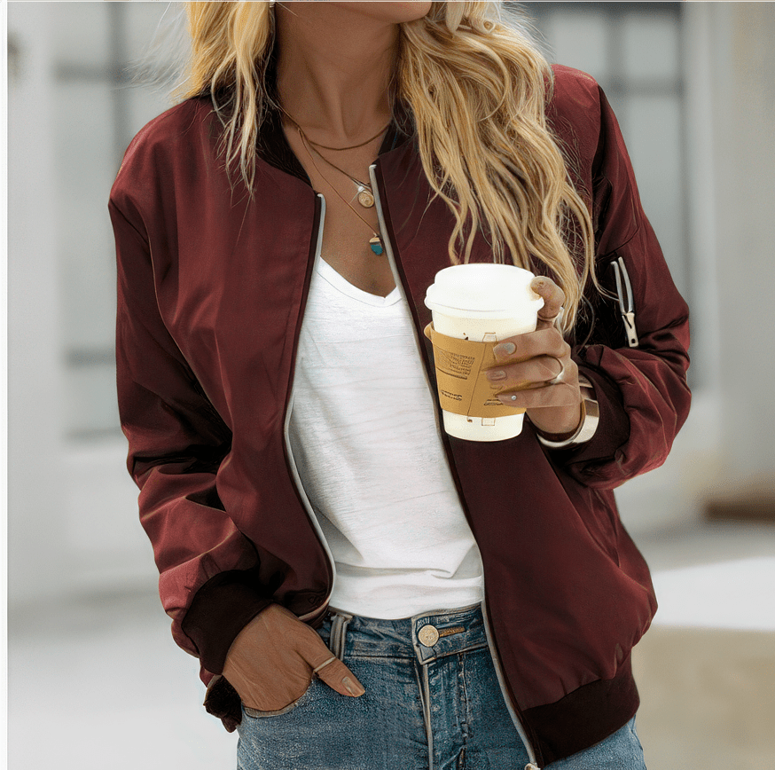 Primadon Bomberjacken Rot / XS Swenja | sportliche Bomberjacke für Damen polyester