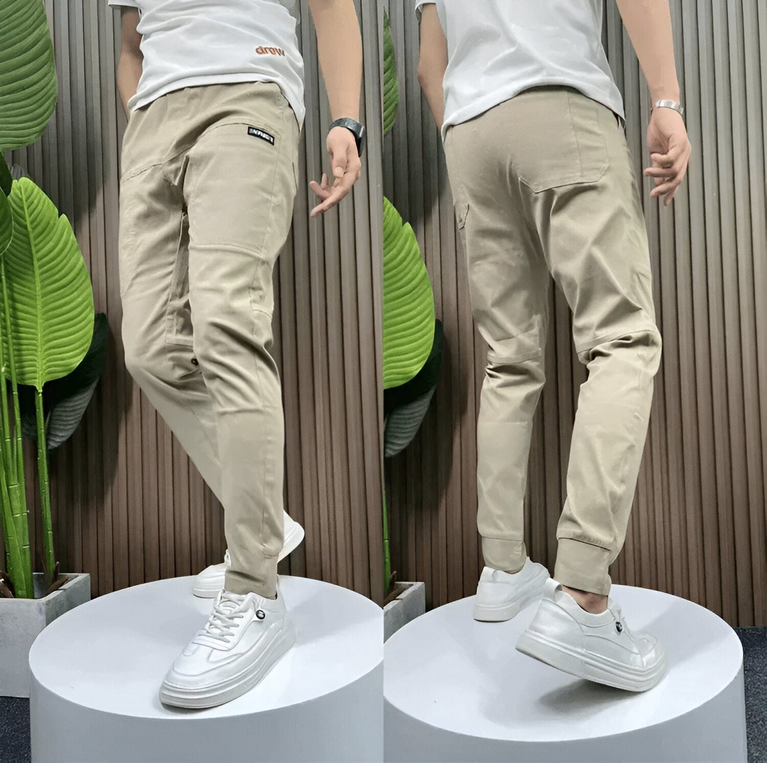 Primadon Cargo-Hosen Beige / XS | 28-29 (50-60kg) Frits | Bequeme Cargohose Herren Stretch für Sommer