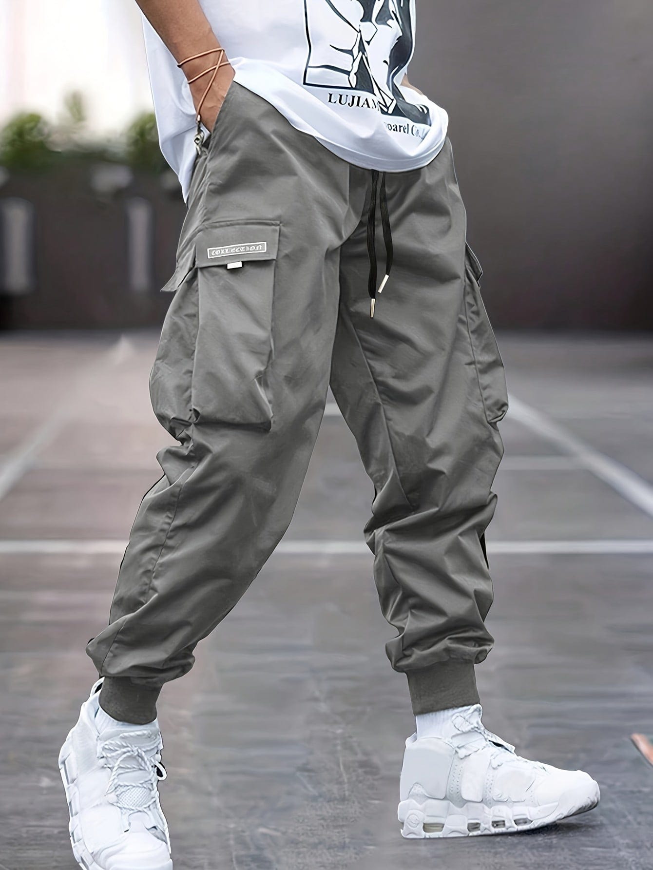 Primadon Cargo-Hosen Grau / S Tim | Lässige Cargohose für Herren aus Baumwolle Sommer
