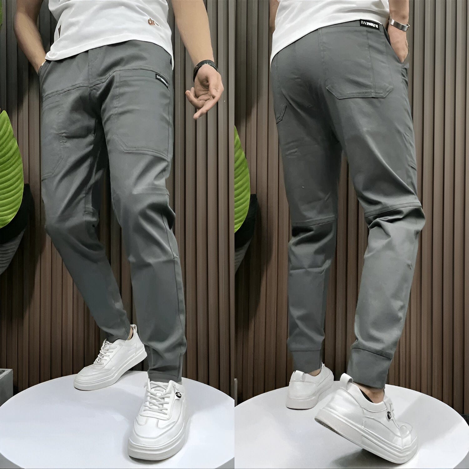 Primadon Cargo-Hosen Grau / XS | 28-29 (50-60kg) Frits | Bequeme Cargohose Herren Stretch für Sommer