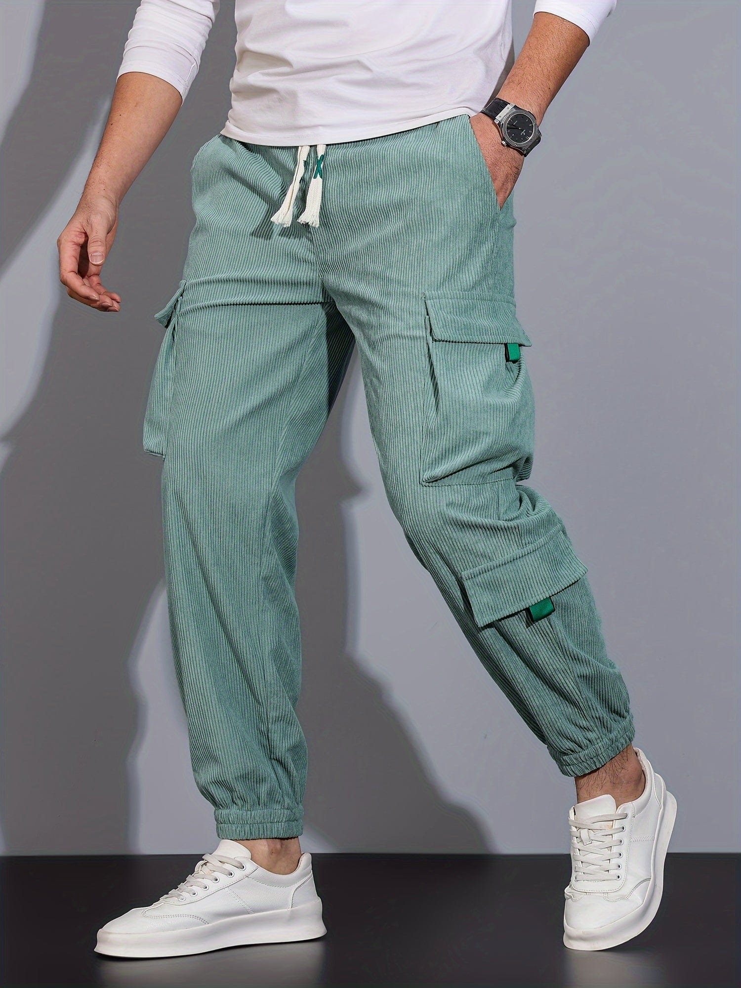 Primadon Cargo-Hosen Grün / S Nicolas | Elegante Cargohose Herren in Schwarz atmungsaktiv