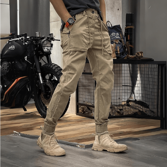 Primadon Cargo-Hosen Khaki / XS Rasmus | Bequeme Cargohose Herren modern mit Taschen