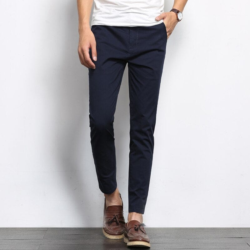 Primadon Chinos Blau / S Alessio | Elegante Chinohose Herren Slim Fit Stretch