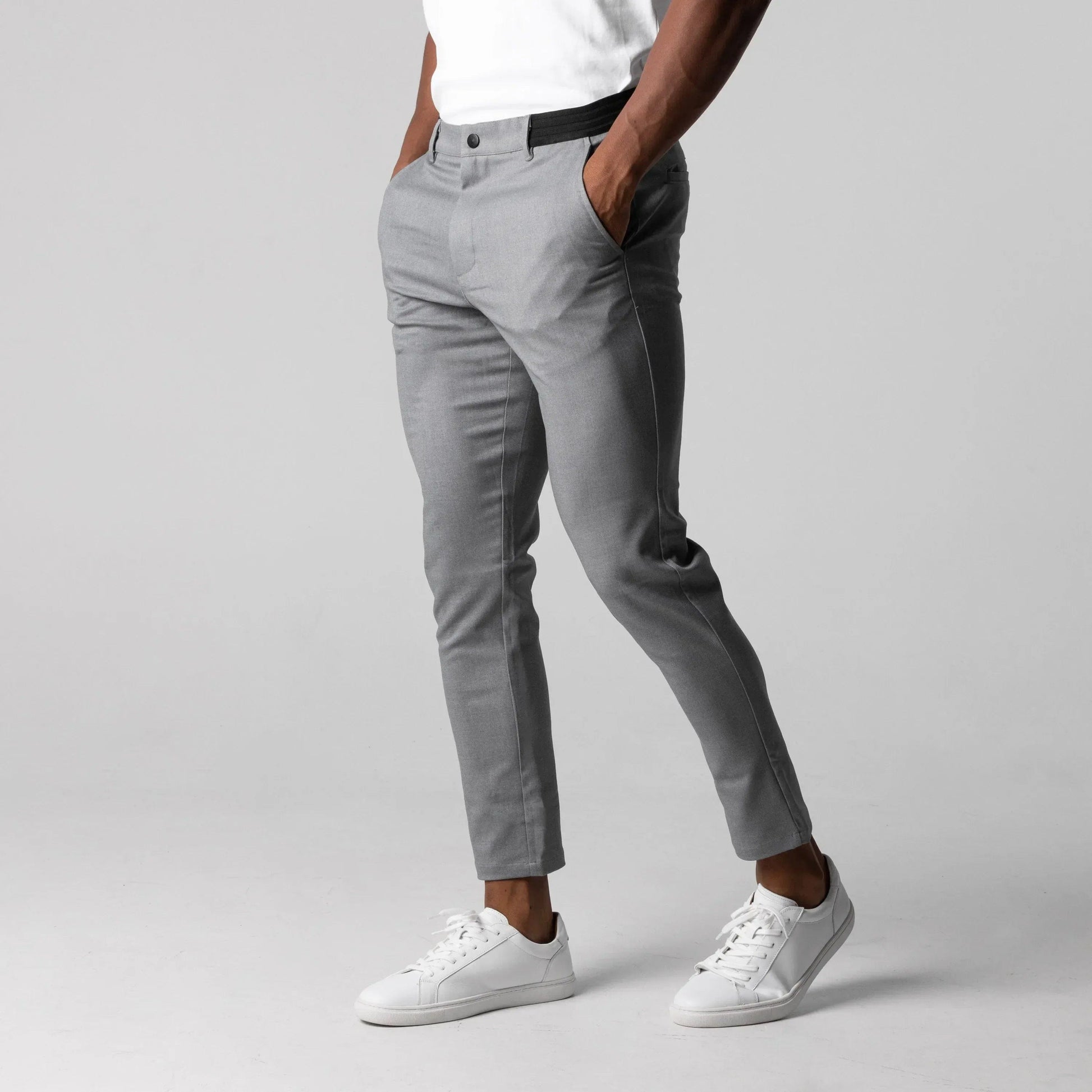 Primadon Chinos Grau / XS Bjorn | Elegante Chinohose für Herren Slim Fit Stretch