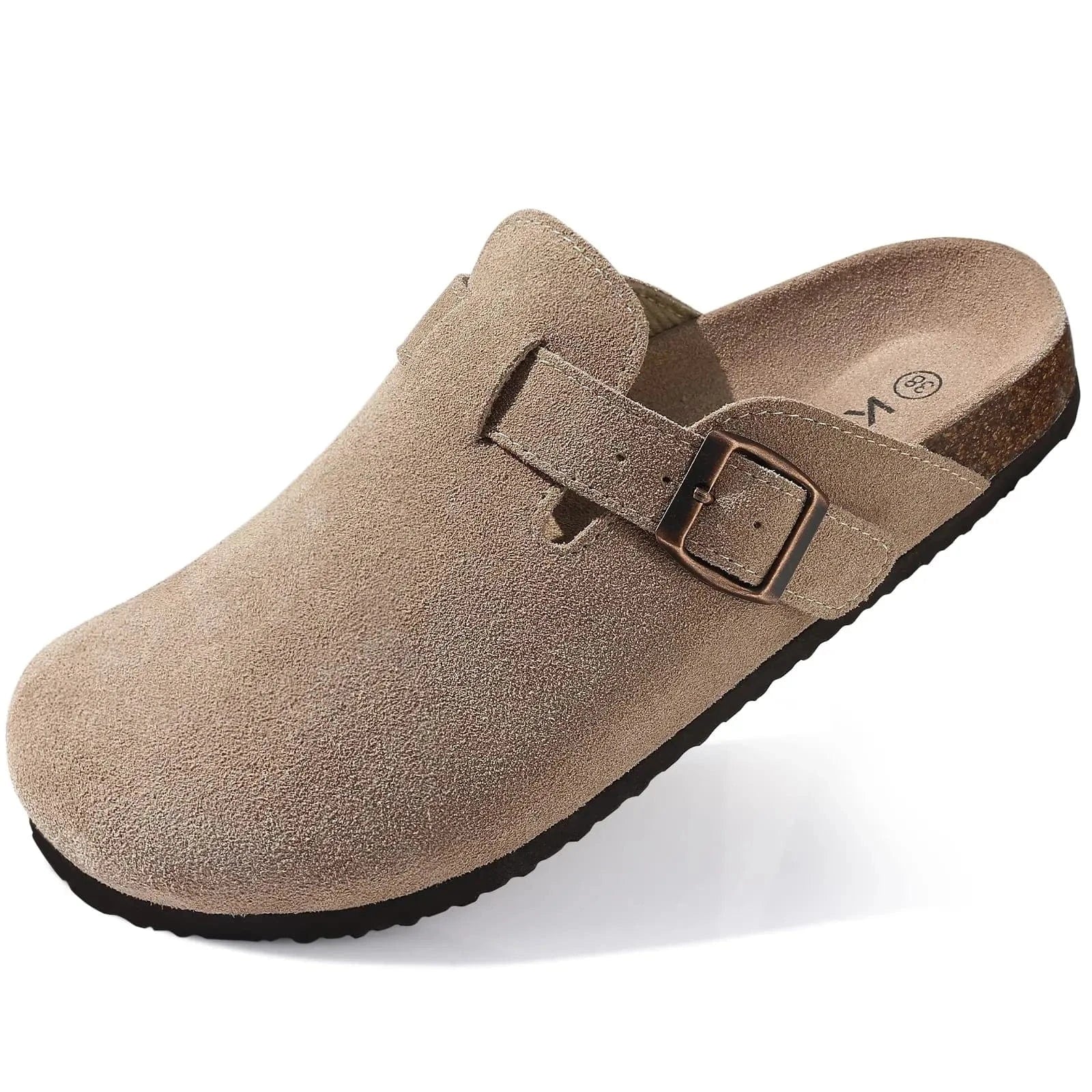 Primadon Clogs Clogs - Aprikose / 45 Helena | bequeme Wildleder-Clogs für Damen Sommer