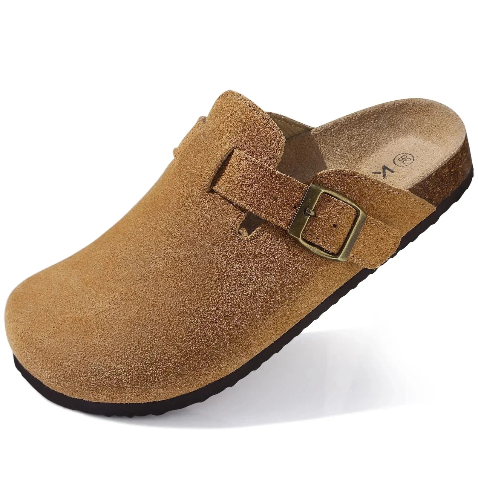 Primadon Clogs Clogs - Braun / 44 Helena | bequeme Wildleder-Clogs für Damen Sommer