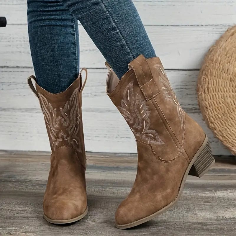 Primadon Cowboystiefel Karamell / 36 Sienna | elegante Cowgirl Stiefel für Damen mit Absatz