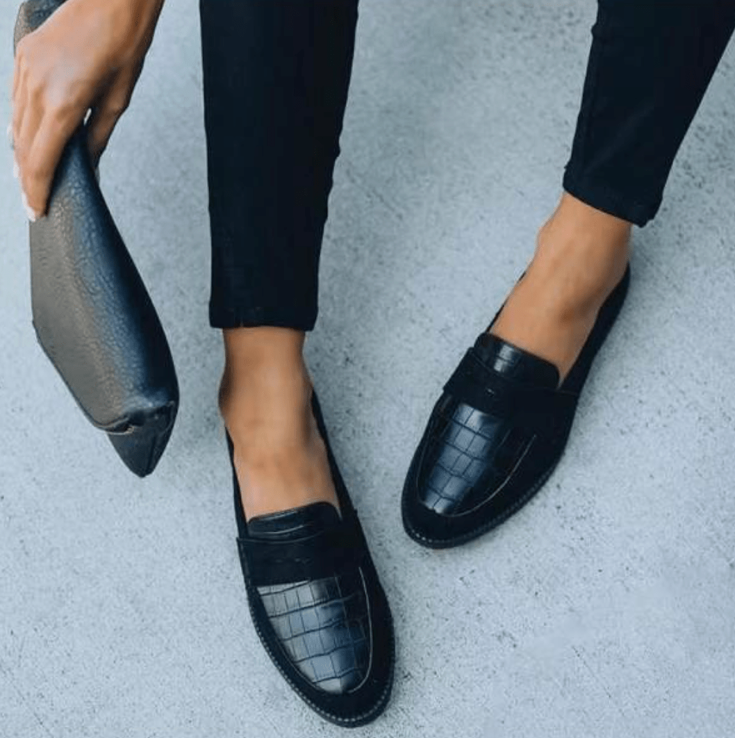 Primadon Damen Abend Schuhe Schwarz / 35 Sola | elegante Loafers für Damen abends