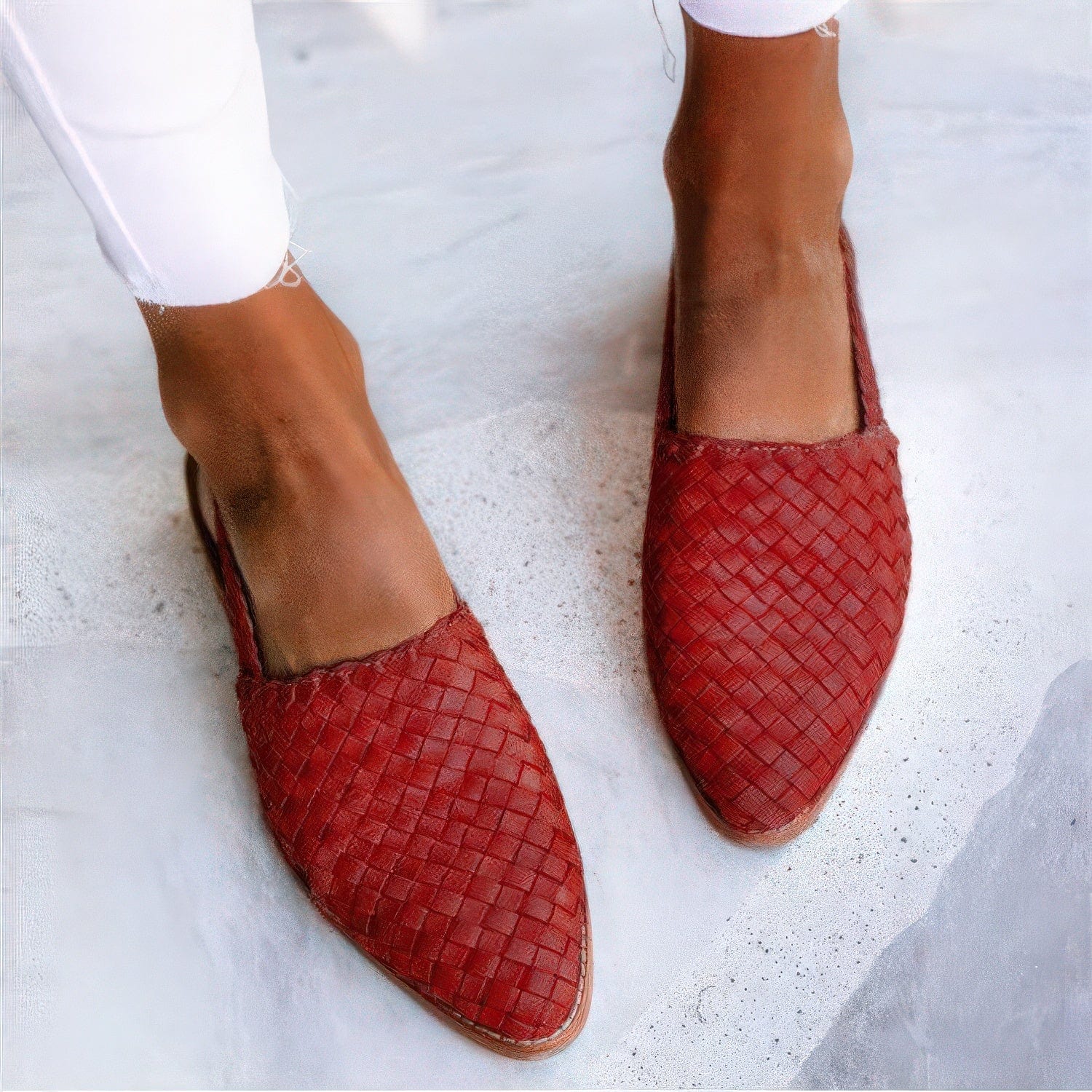 Primadon Damen Ballerinas Rot / 34 Nele | bequeme Slingback-Flats für Damen textil