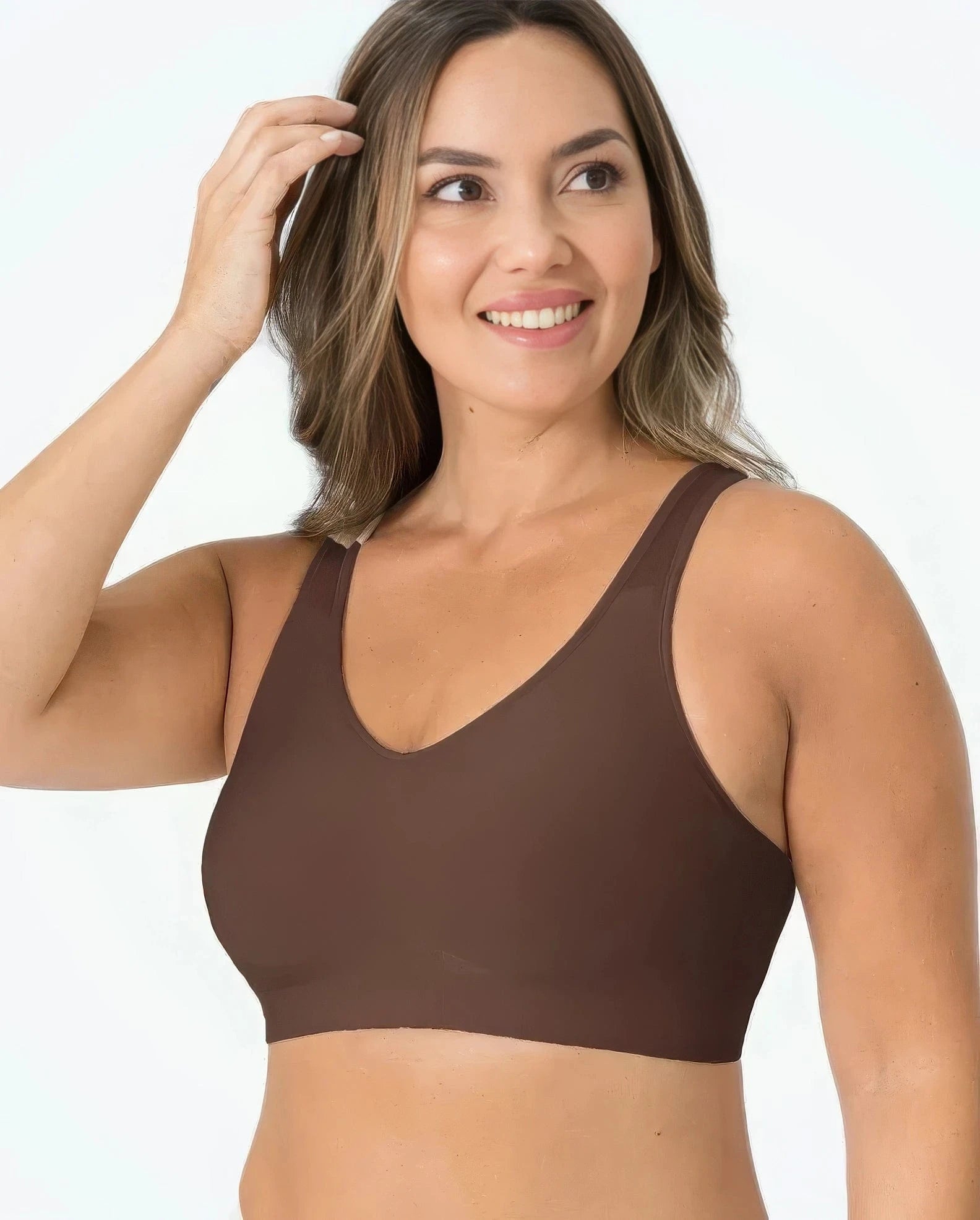 Primadon Damen-BHs Kaffee / S Jasmin atmungsaktiver BH für Damen ohne Bügel