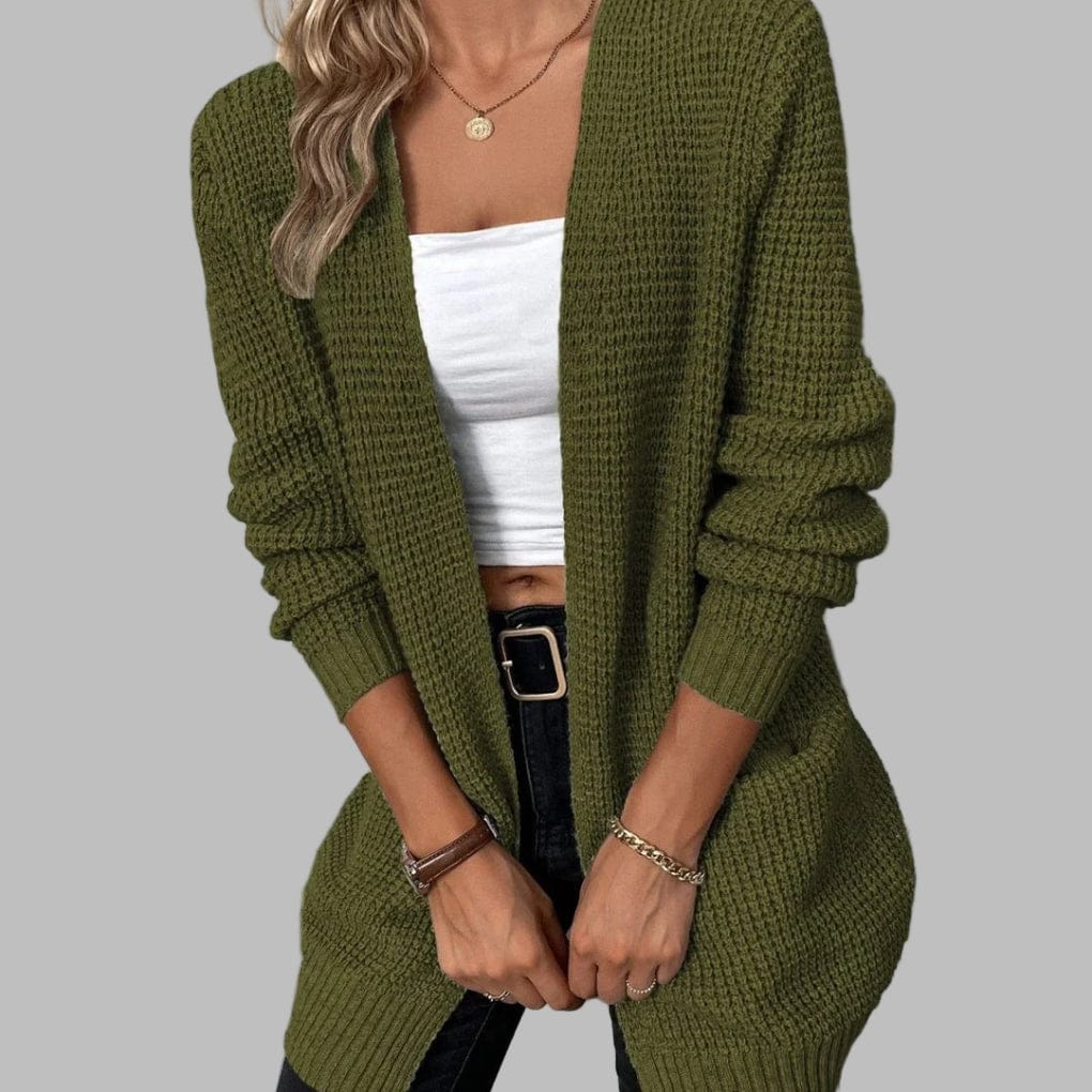 Primadon Damen Cardigans Grün / S Eleganter Cardigan für Damen langarm warm vielseitig klassisch