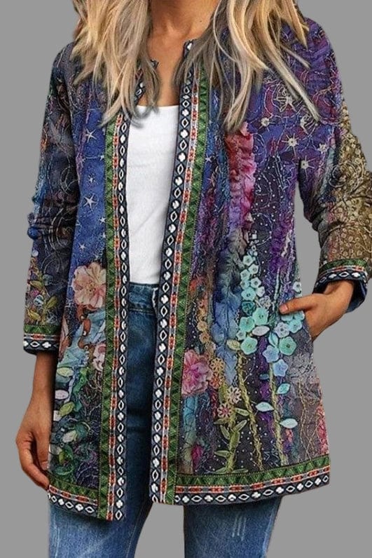 Primadon Damen Cardigans M-a Clara | Elegante Strickjacke für Damen mit Blumenmuster