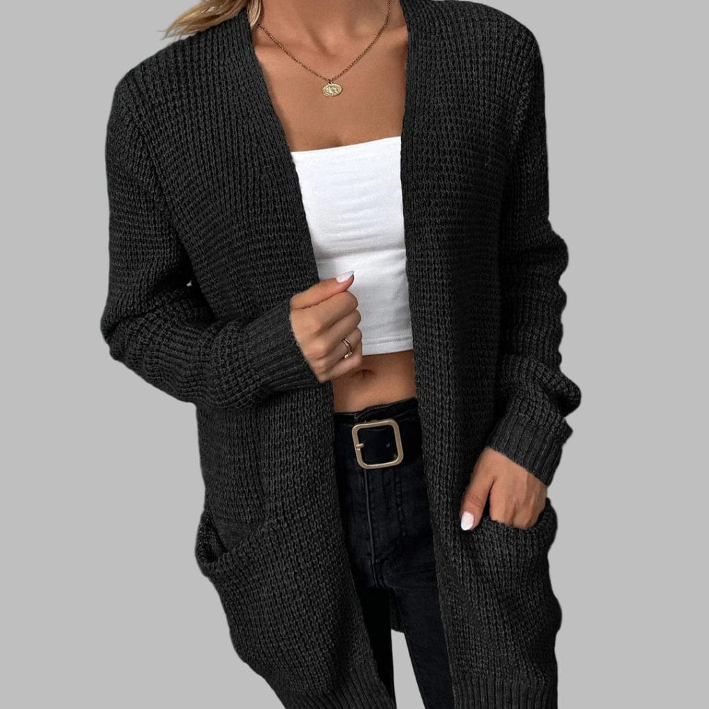 Primadon Damen Cardigans Schwarz / S Eleganter Cardigan für Damen langarm warm vielseitig klassisch