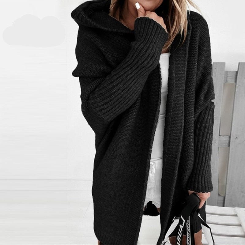 Primadon Damen Cardigans Schwarz / S Luna Damen Strickjacke | Weicher Stoff, Übergröße, Trendiges Design