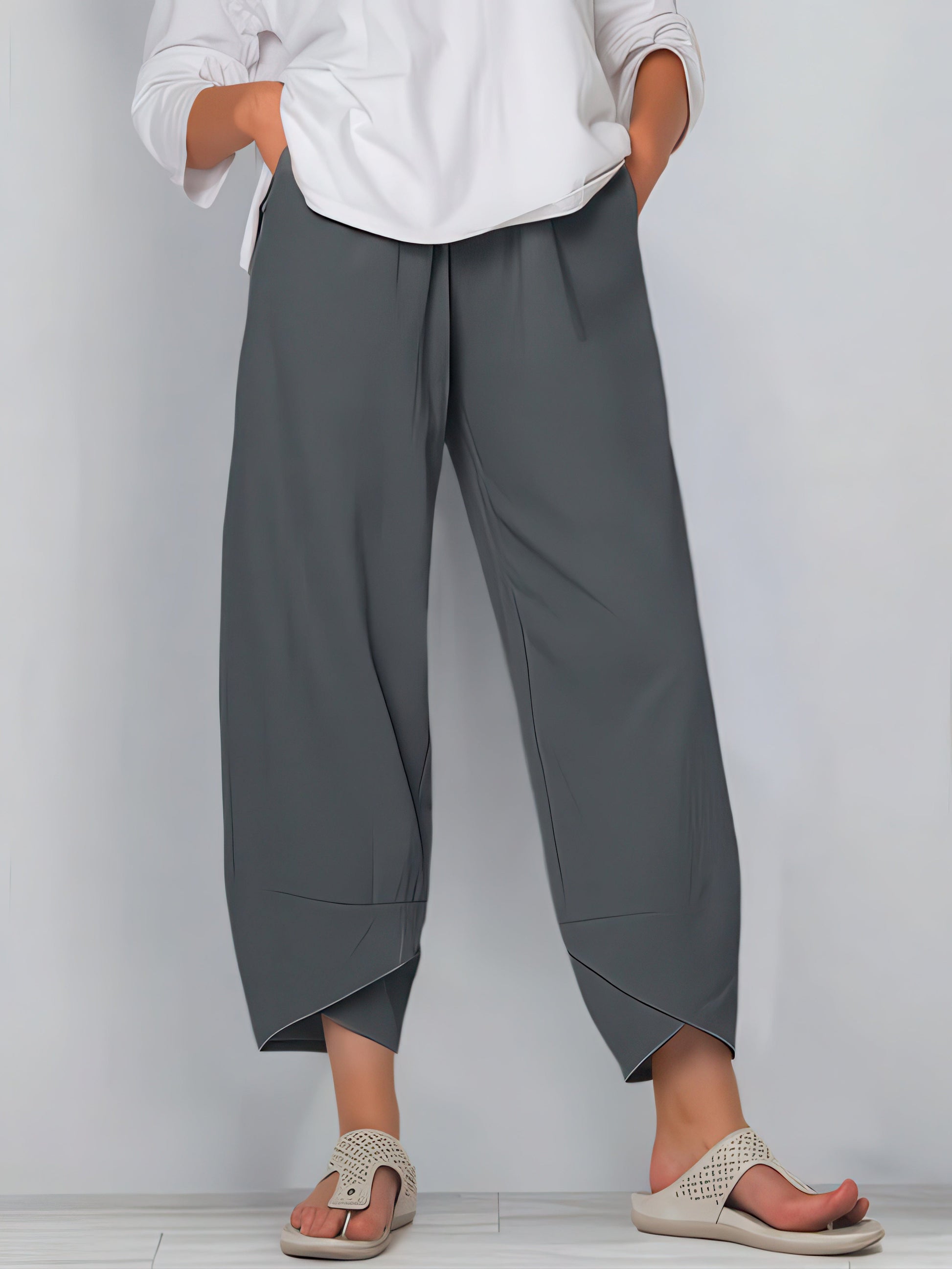 Primadon Damen Cropped-Hosen Grau / S Élise | atmungsaktive Cropped-Hose für Damen Sommer