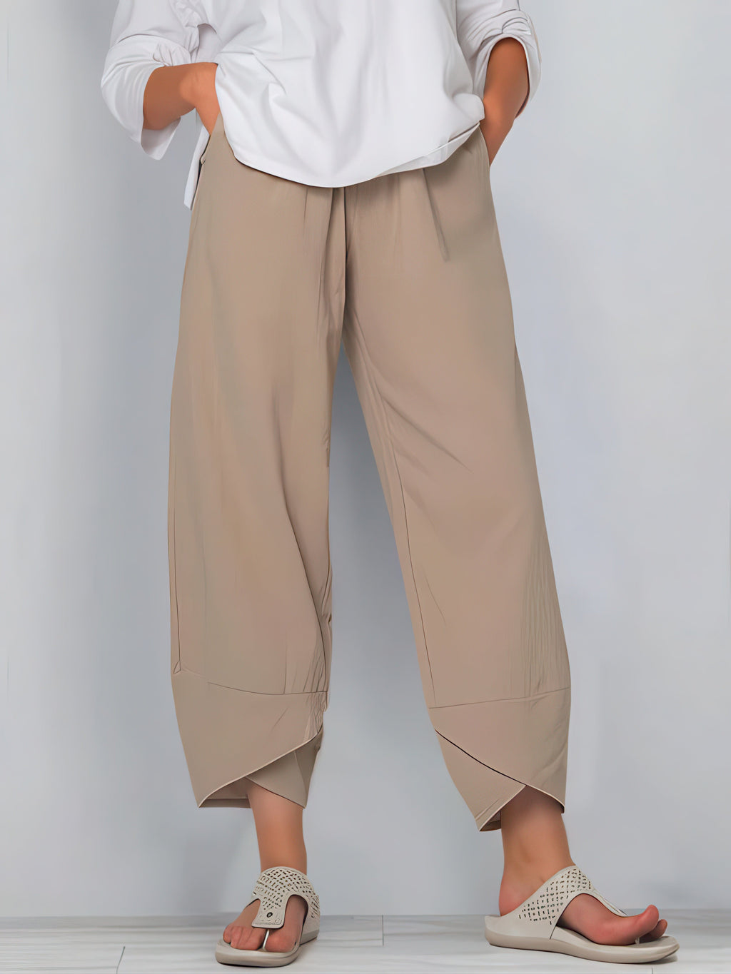 Primadon Damen Cropped-Hosen Khaki / S Élise | atmungsaktive Cropped-Hose für Damen Sommer