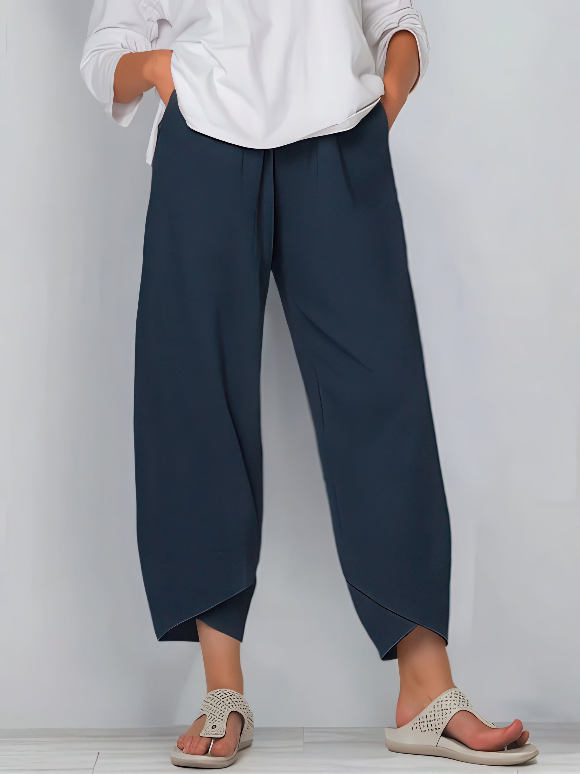 Primadon Damen Cropped-Hosen Marine Blau / S Élise | atmungsaktive Cropped-Hose für Damen Sommer