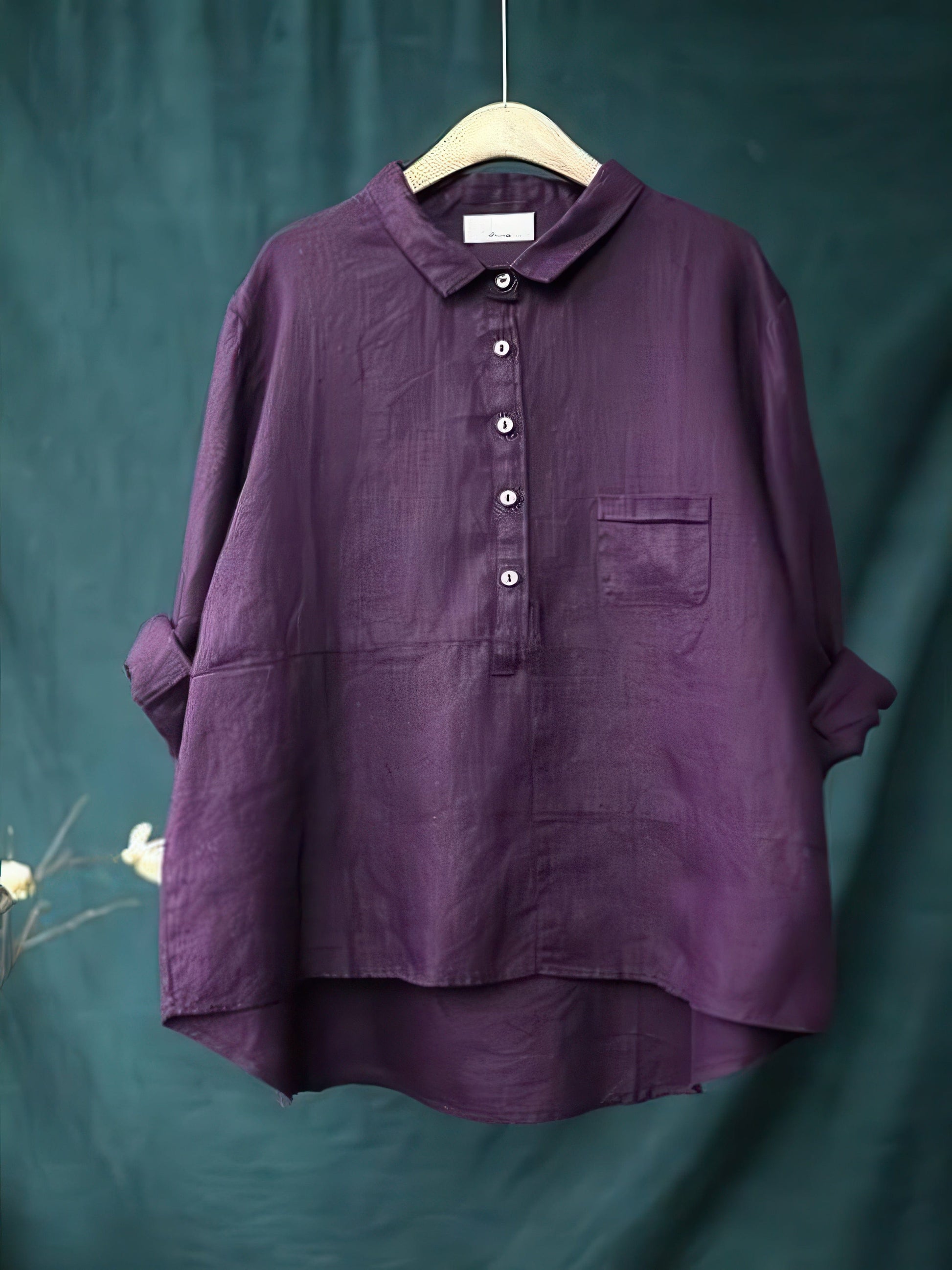 Primadon Damen Langarmshirts Lila / M Sophie elegantes Langarmshirt für Damen Reverskragen