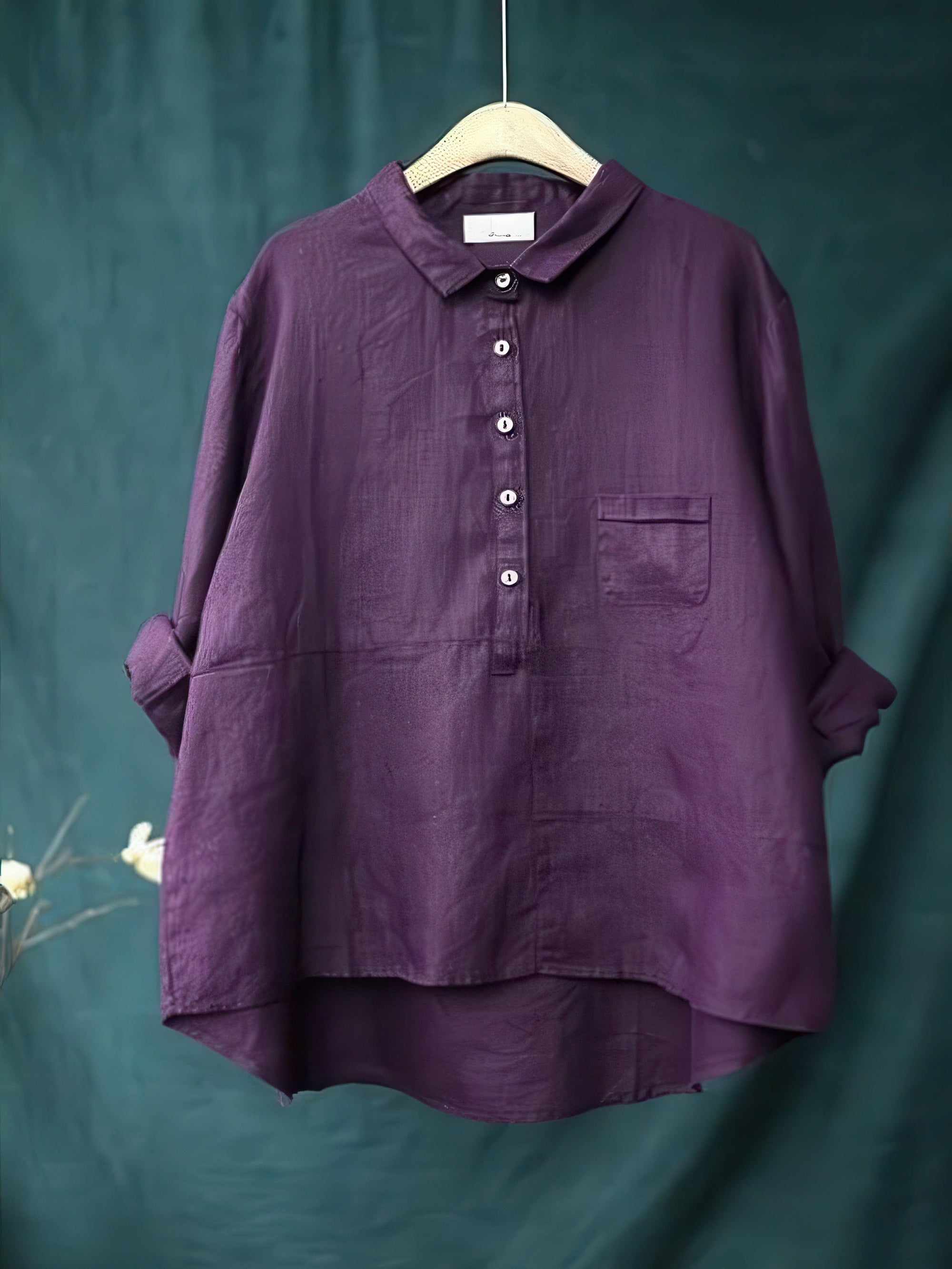 Primadon Damen Langarmshirts Lila / M Sophie elegantes Langarmshirt für Damen Reverskragen