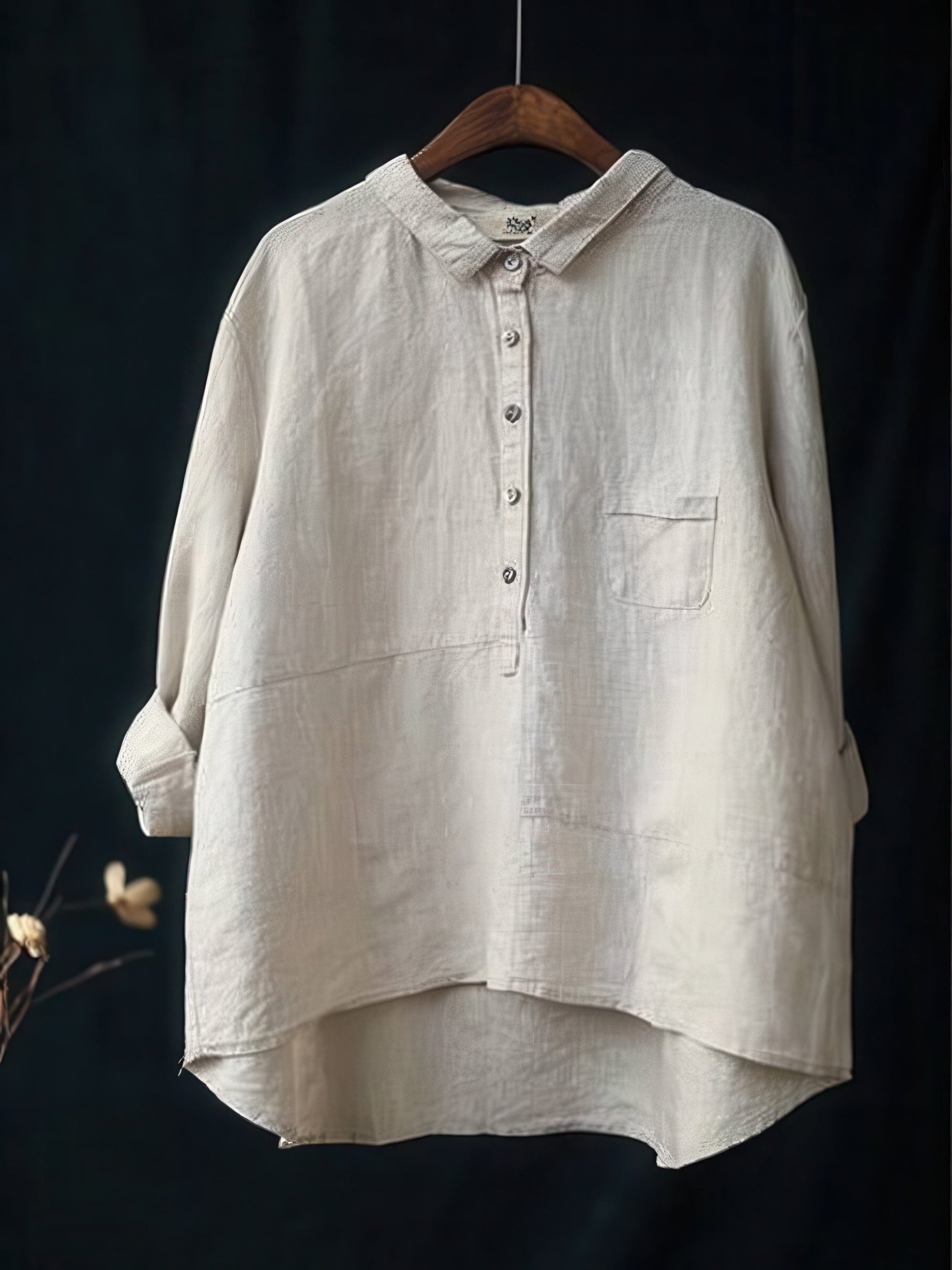 Primadon Damen Langarmshirts Weiß / M Sophie elegantes Langarmshirt für Damen Reverskragen
