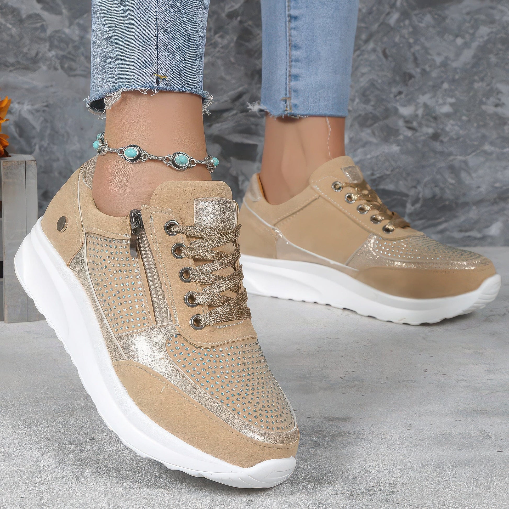 Primadon Damen-Orthopädische Schuhe Aprikose / 33 Leona | orthopädische Bunion Schuhe für Damen atmungsaktiv