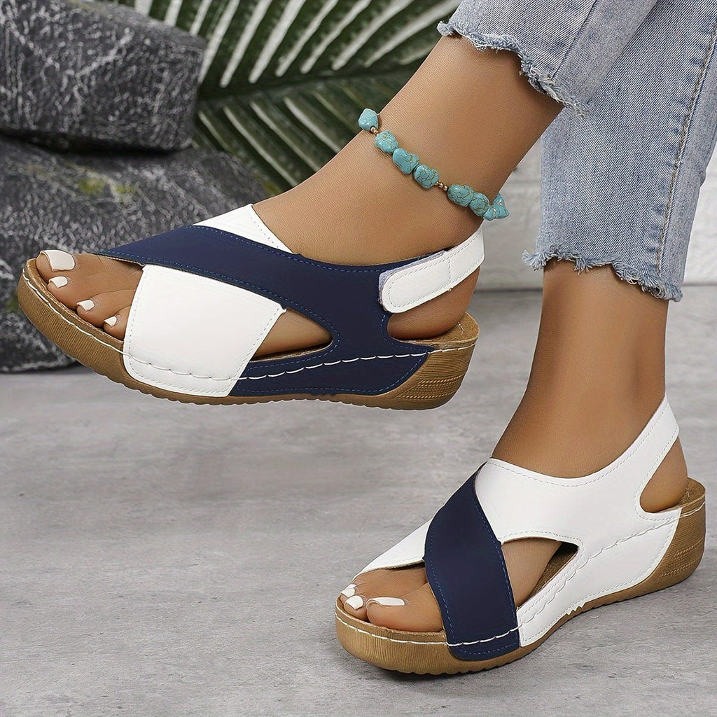 Primadon Damen Sandalen Blau / 36 Tilda | orthopädische Keilsandalen für Damen komfort