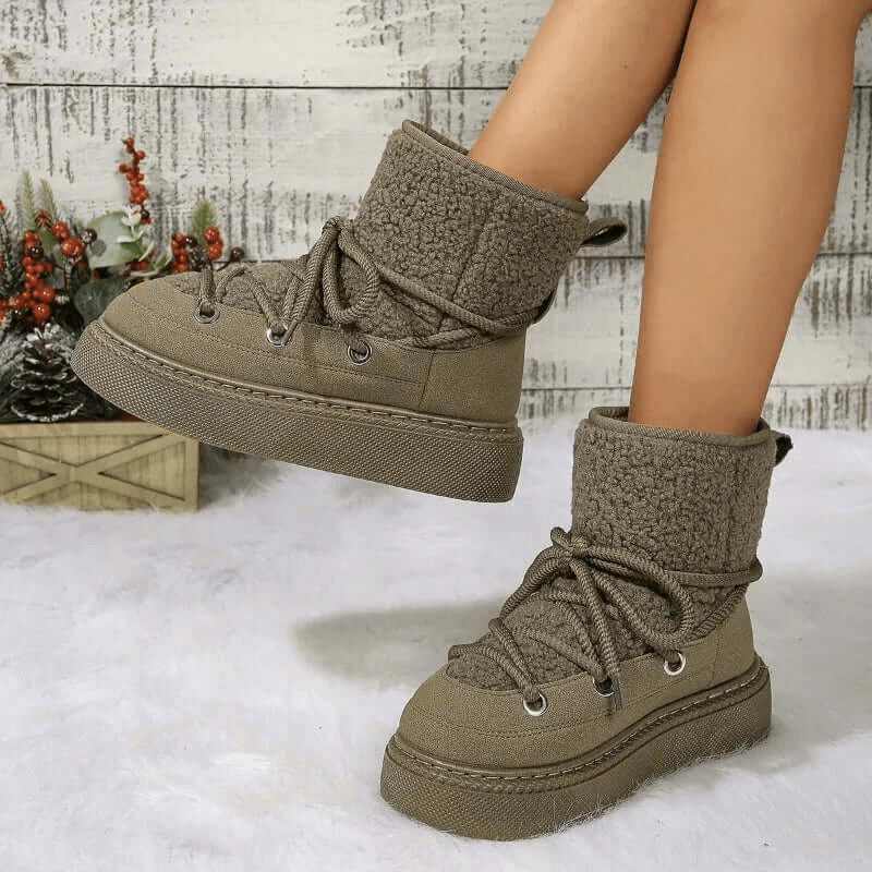 Primadon Damen Schneestiefel Grau / 3 Amelie | Elegante Damenstiefel mit Kunstfell für Winter