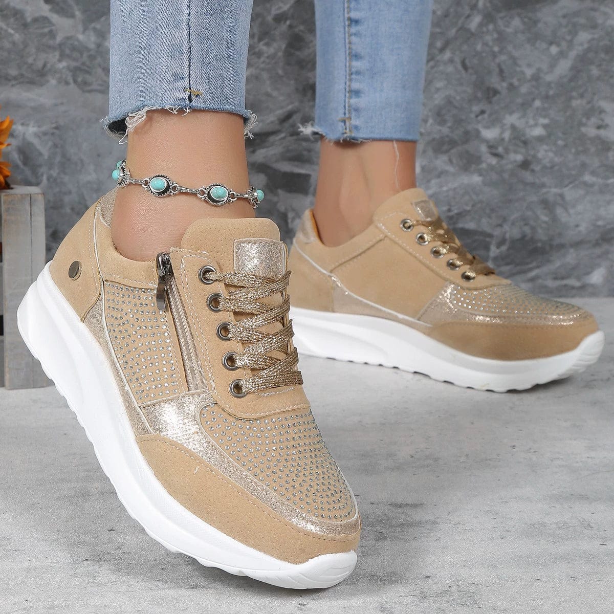 Primadon Damen Schuhe Aprikose / 2.5 Tilda | Bequeme Orthopädische Schuhe für Damen Bunion