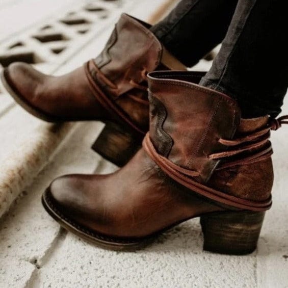 Primadon Damen Schuhe Braun / 35 Amelie | Elegante Stiefeletten für Damen mit Schnürdetails
