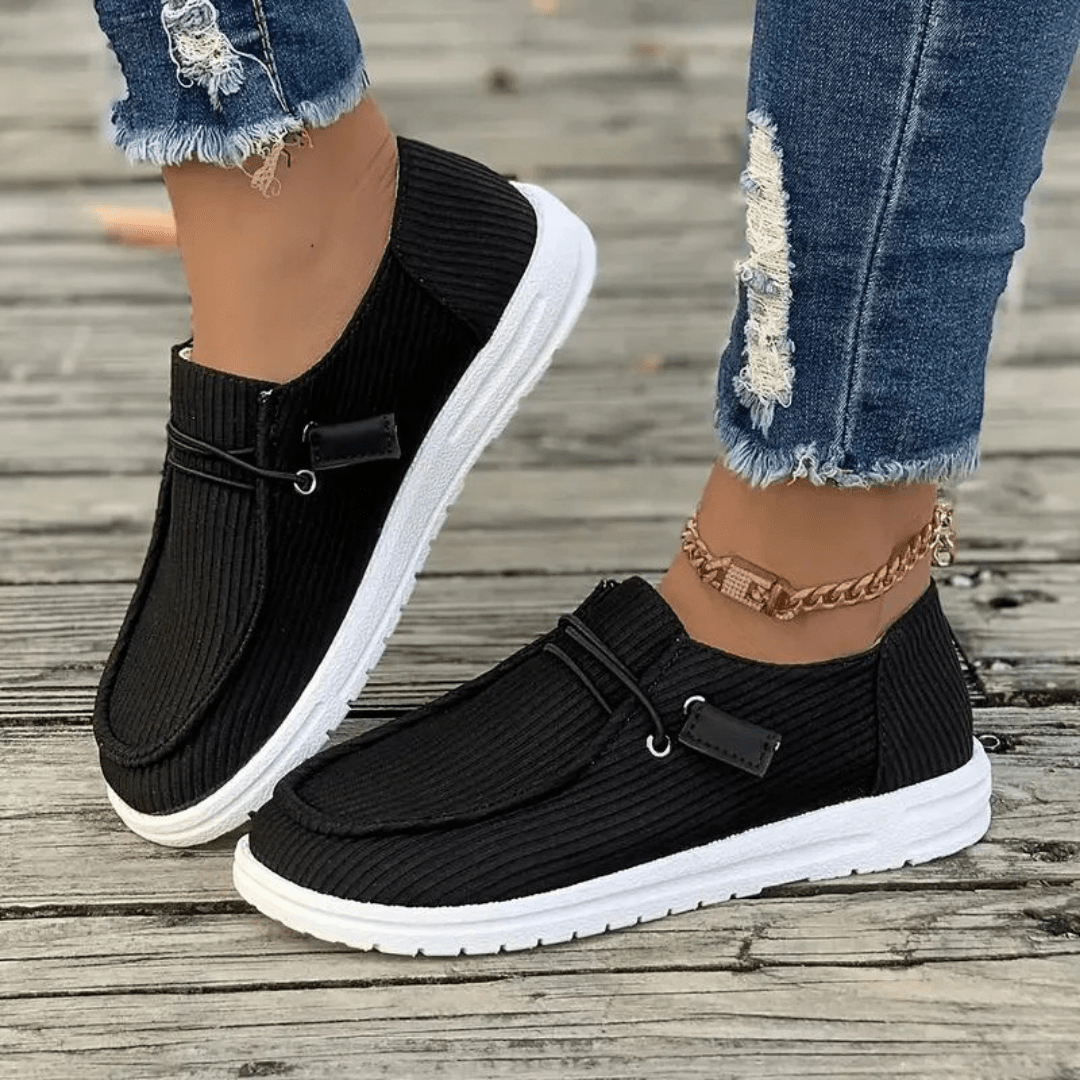 Primadon Damen Schuhe Schwarz / 36 Liv atmungsaktive Mokassin-Sneaker für Damen leicht
