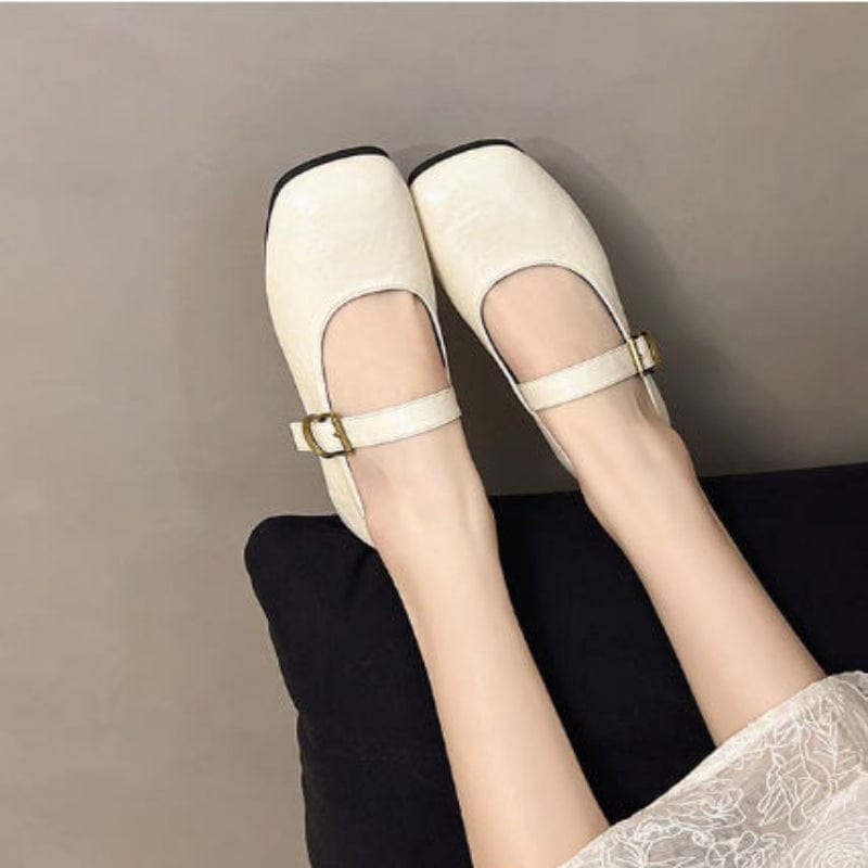 Primadon Damen Schuhe Weiß / 35 Clara | Elegante Mary Jane Schuhe für Damen flach