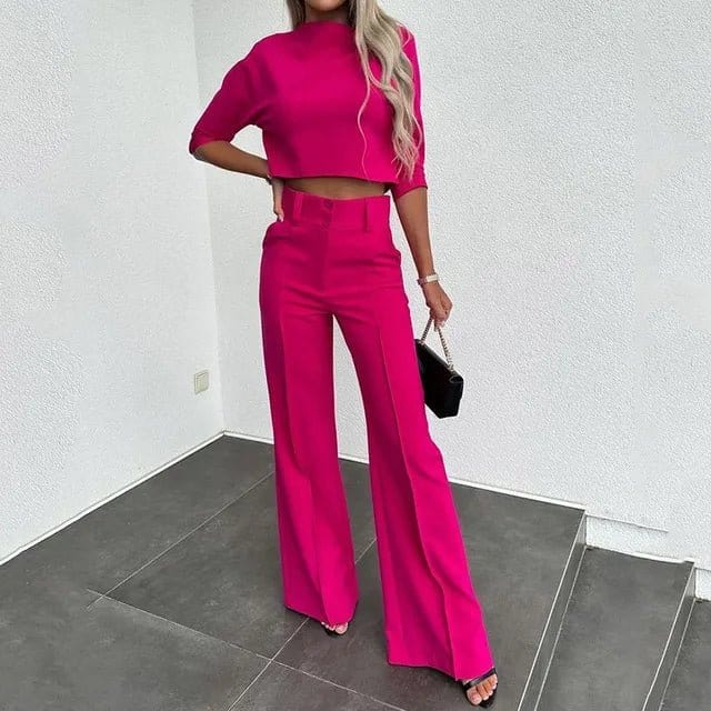 Primadon Damen Sets Dunkelrosa / S Jette | elegantes Cropped Set für Damen Sommer