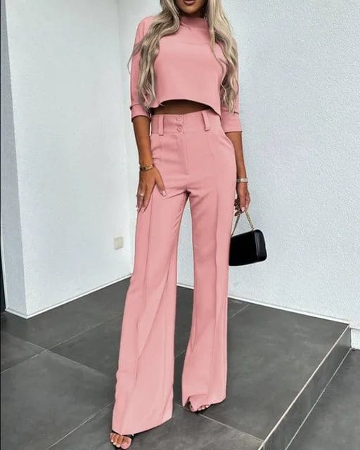 Primadon Damen Sets Rosa / S Jette | elegantes Cropped Set für Damen Sommer