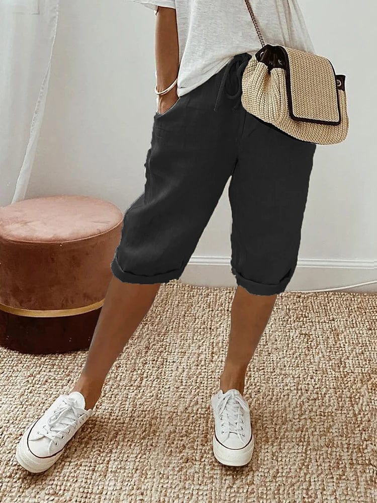 Primadon Damen Shorts Schwarz / S Kura | leichte Sommershorts für Damen Baumwolle