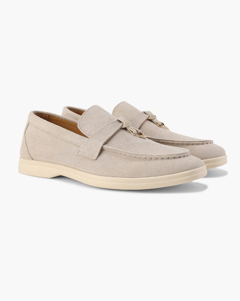 Primadon Damen Slipper Beige / 35 Selene luxuriöse Kalbswildleder-Loafers für Damen bequem