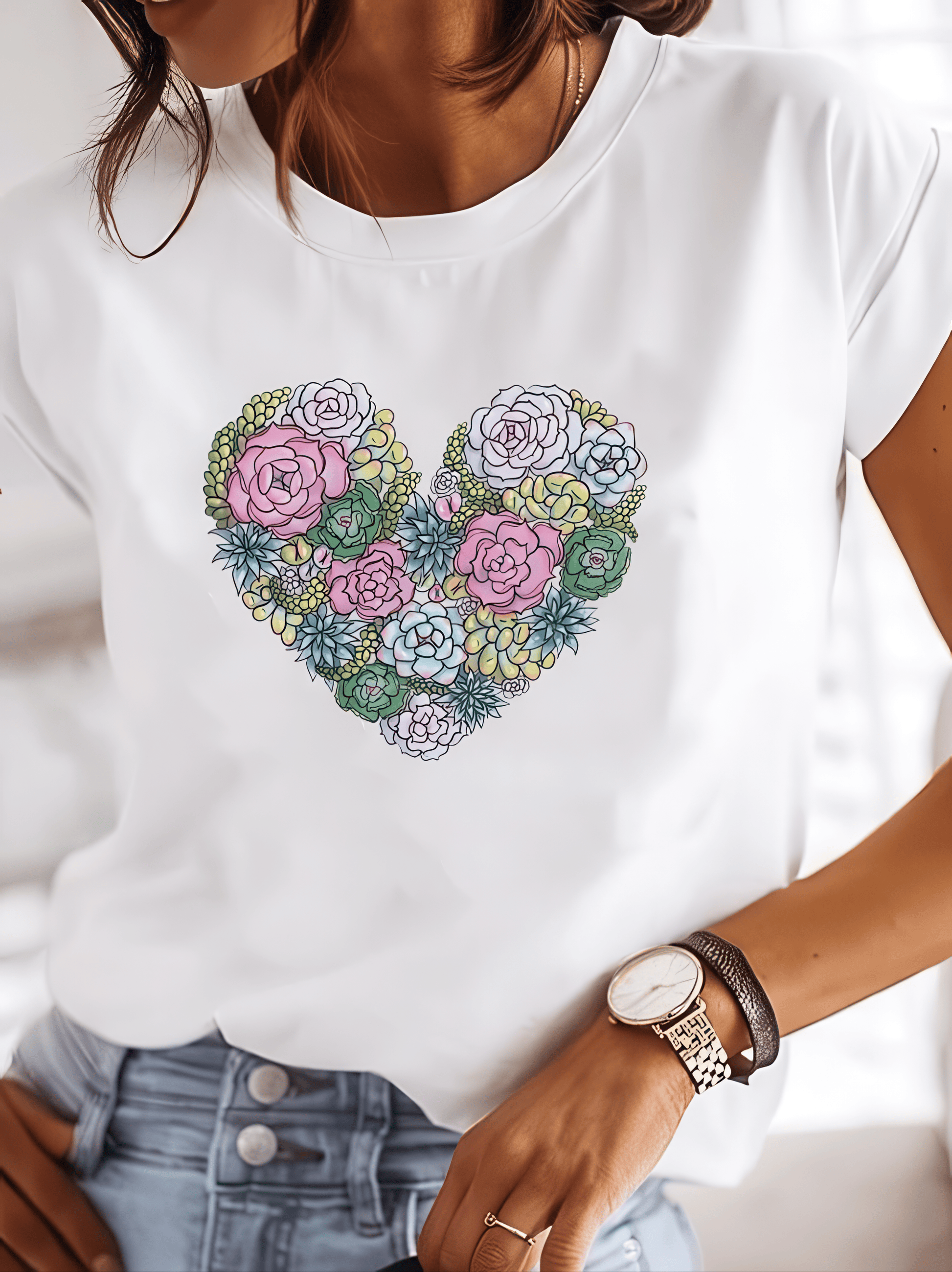 Primadon Damen T-Shirts Sophie | klassisches T-Shirt für Damen Baumwolle