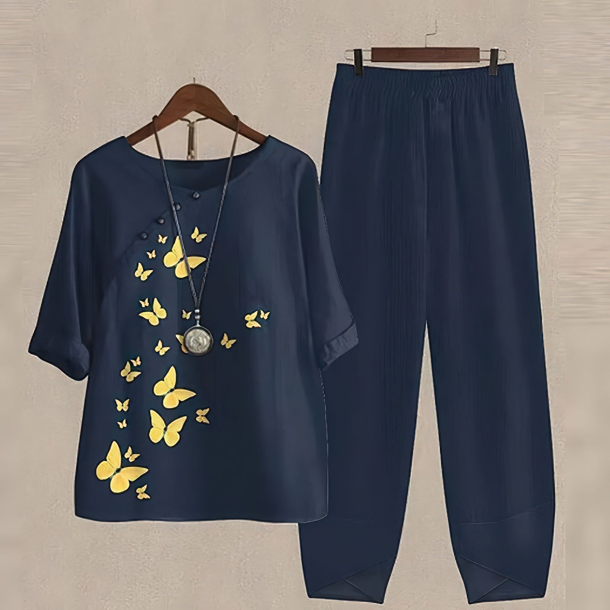 Primadon Damenbekleidung Dunkelblau / S Mira | luftiges Zweiteiler-Set für Damen Sommer
