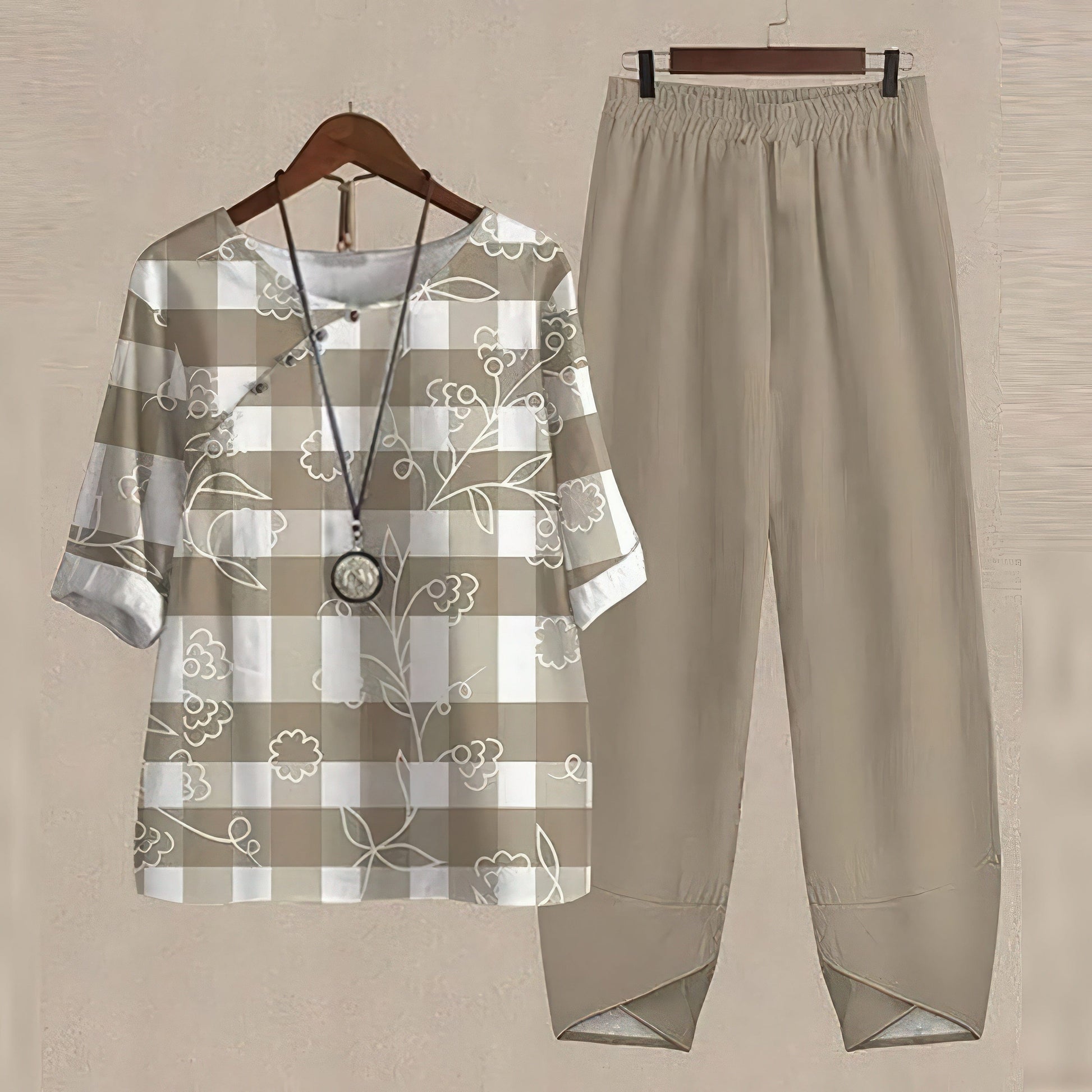 Primadon Damenbekleidung Khaki / S Mira | luftiges Zweiteiler-Set für Damen Sommer