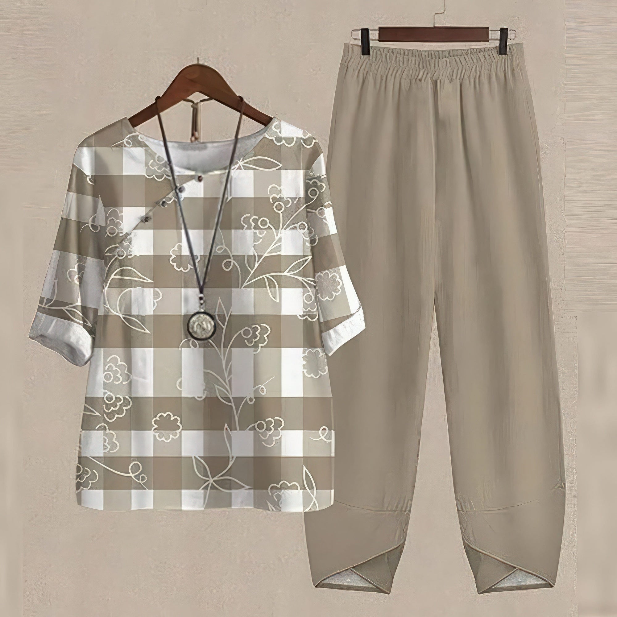 Primadon Damenbekleidung Khaki / S Mira | luftiges Zweiteiler-Set für Damen Sommer