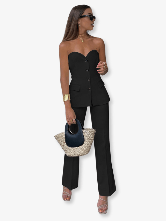 Primadon Damenbekleidung Schwarz / XS Estelle | eleganter Zweiteiler für Damen sommer