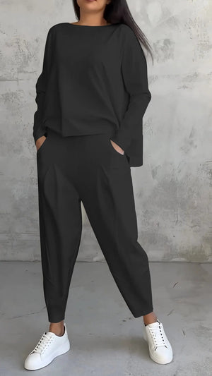 Primadon Damenbekleidungssets Schwarz / S Alessia | lässiges Jogging Set für Damen Baumwolle