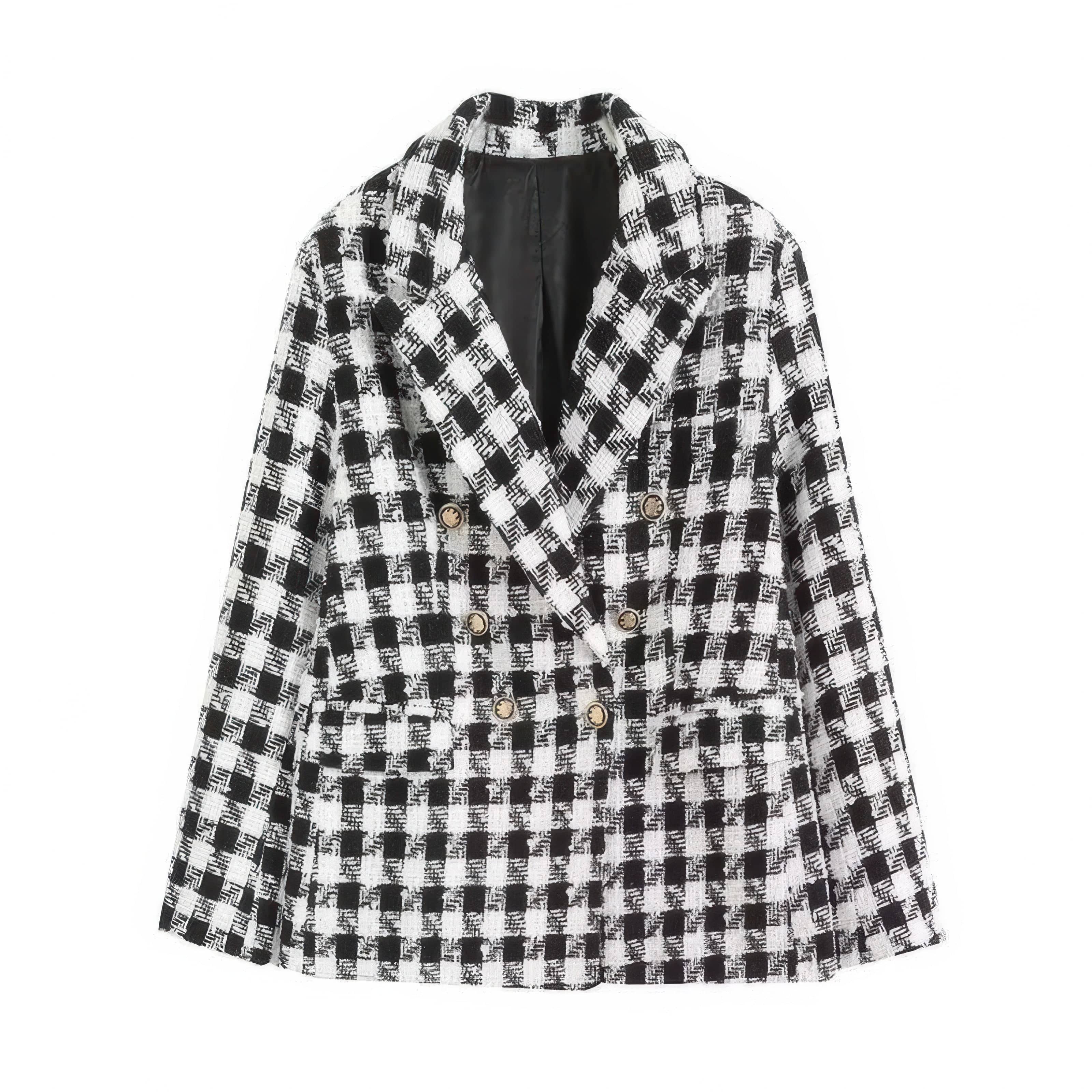 Primadon Damenblazer Grau kariert / XS Léane eleganter Tweedblazer für Damen tailliert