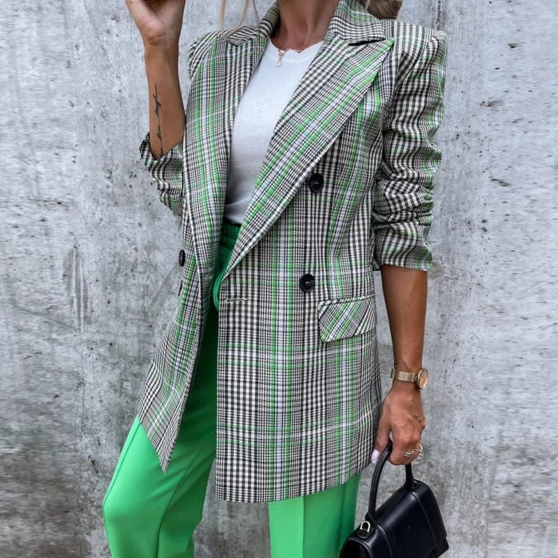 Primadon Damenblazer Grün / S Clara Damen Blazer | Eleganter Langer Schnitt